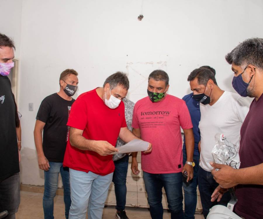 Puy Soria verificó el avance de obras en el predio de la asociación de veteranos de fútbol